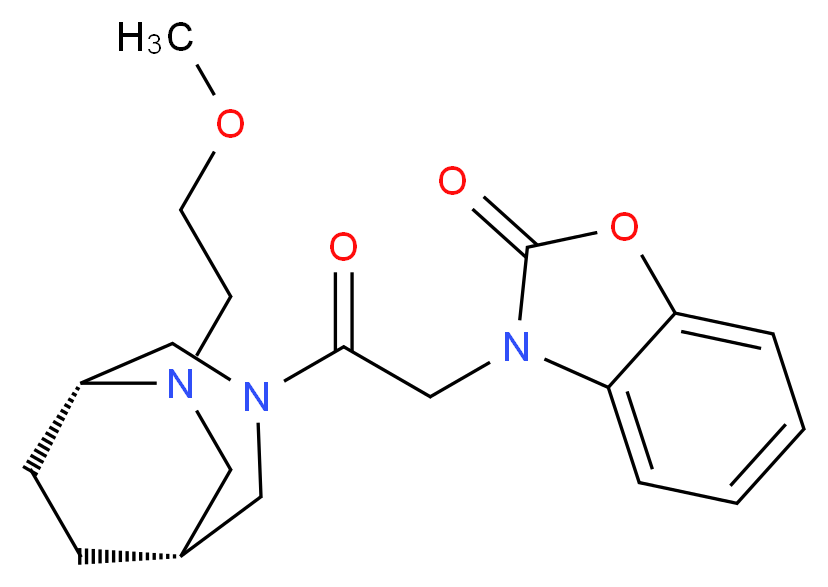 3-{2-[(1R*,5R*)-6-(2-methoxyethyl)-3,6-diazabicyclo[3.2.2]non-3-yl]-2-oxoethyl}-1,3-benzoxazol-2(3H)-one_Molecular_structure_CAS_)