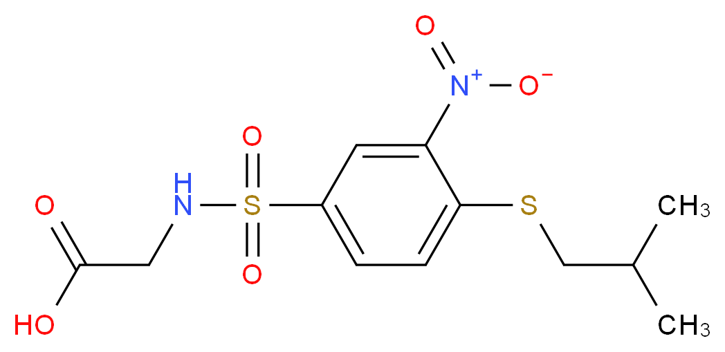 ({[4-(isobutylthio)-3-nitrophenyl]sulfonyl}amino)acetic acid_Molecular_structure_CAS_)