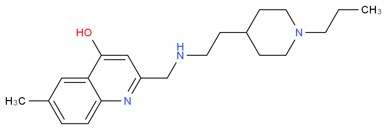 6-methyl-2-({[2-(1-propylpiperidin-4-yl)ethyl]amino}methyl)quinolin-4-ol_Molecular_structure_CAS_)
