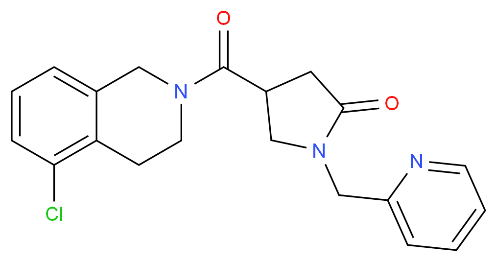 4-[(5-chloro-3,4-dihydro-2(1H)-isoquinolinyl)carbonyl]-1-(2-pyridinylmethyl)-2-pyrrolidinone_Molecular_structure_CAS_)