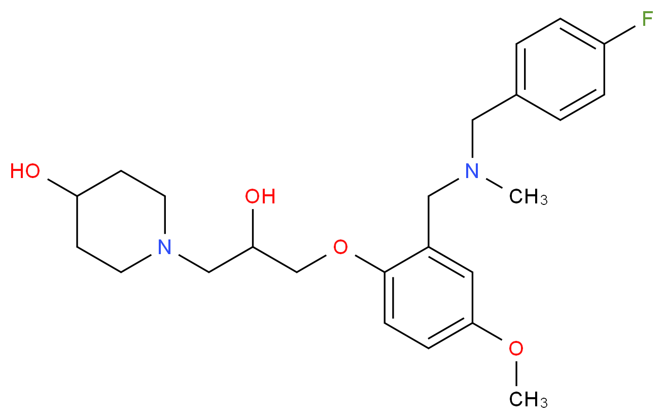 1-[3-(2-{[(4-fluorobenzyl)(methyl)amino]methyl}-4-methoxyphenoxy)-2-hydroxypropyl]-4-piperidinol_Molecular_structure_CAS_)