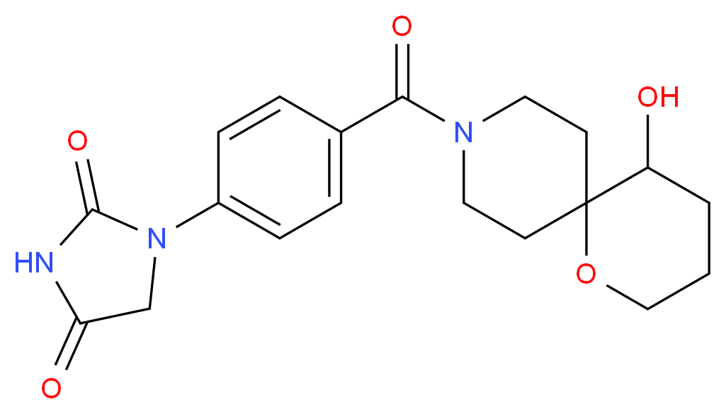 1-{4-[(5-hydroxy-1-oxa-9-azaspiro[5.5]undec-9-yl)carbonyl]phenyl}imidazolidine-2,4-dione_Molecular_structure_CAS_)
