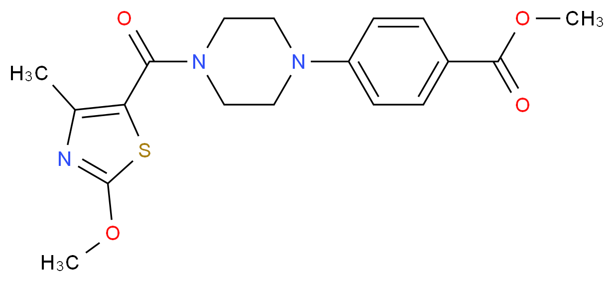 methyl 4-{4-[(2-methoxy-4-methyl-1,3-thiazol-5-yl)carbonyl]-1-piperazinyl}benzoate_Molecular_structure_CAS_)