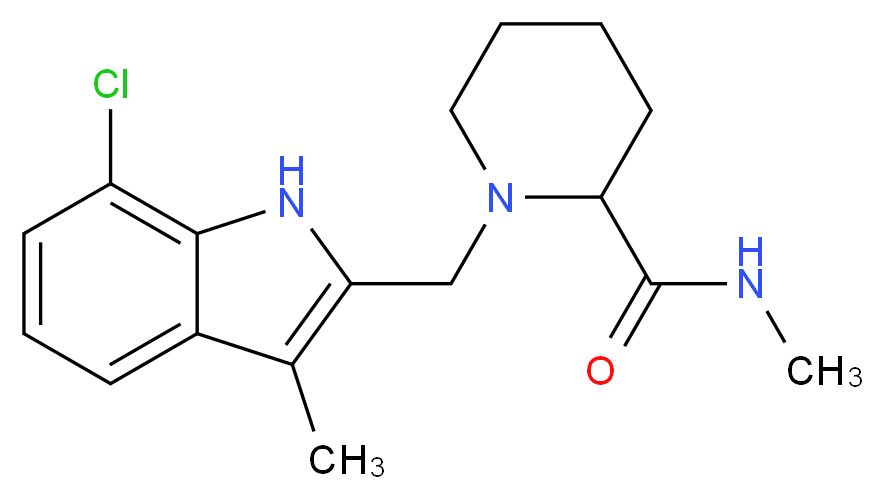 1-[(7-chloro-3-methyl-1H-indol-2-yl)methyl]-N-methylpiperidine-2-carboxamide_Molecular_structure_CAS_)