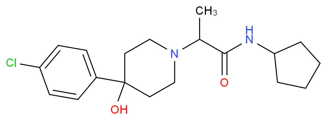 2-[4-(4-chlorophenyl)-4-hydroxypiperidin-1-yl]-N-cyclopentylpropanamide_Molecular_structure_CAS_)