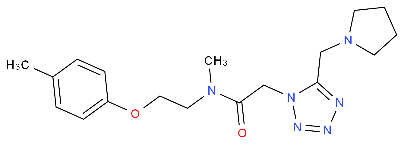 N-methyl-N-[2-(4-methylphenoxy)ethyl]-2-[5-(1-pyrrolidinylmethyl)-1H-tetrazol-1-yl]acetamide_Molecular_structure_CAS_)