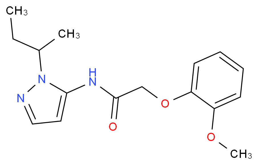 N-(1-sec-butyl-1H-pyrazol-5-yl)-2-(2-methoxyphenoxy)acetamide_Molecular_structure_CAS_)