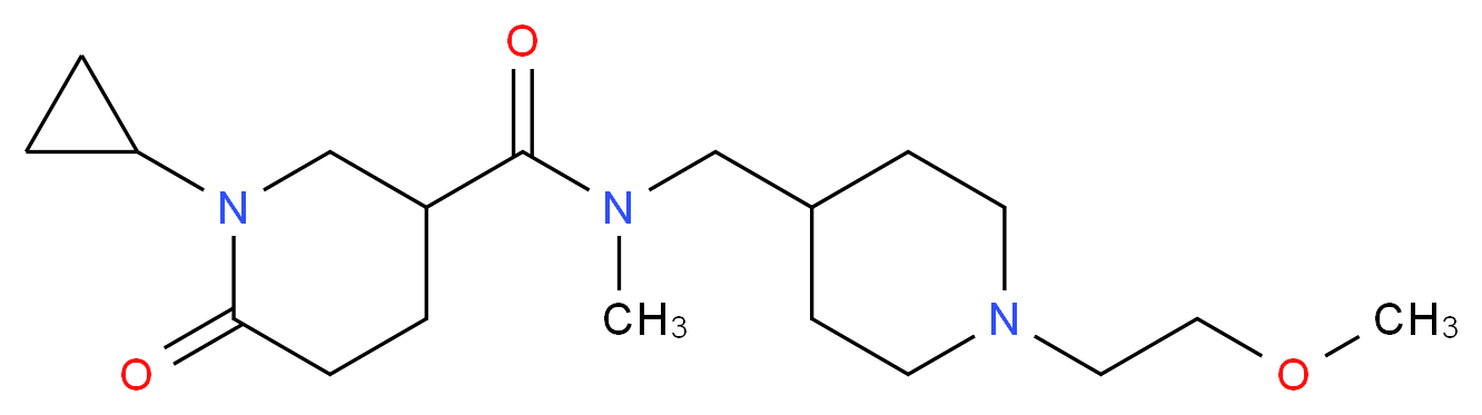 1-cyclopropyl-N-{[1-(2-methoxyethyl)-4-piperidinyl]methyl}-N-methyl-6-oxo-3-piperidinecarboxamide_Molecular_structure_CAS_)