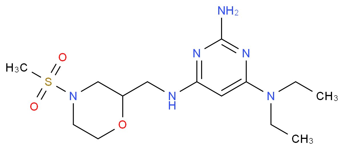 N~4~,N~4~-diethyl-N~6~-{[4-(methylsulfonyl)morpholin-2-yl]methyl}pyrimidine-2,4,6-triamine_Molecular_structure_CAS_)
