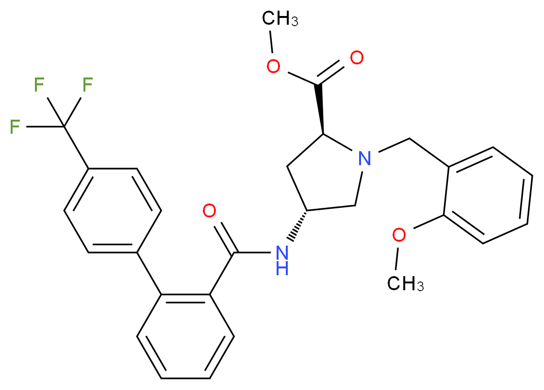 methyl (4R)-1-(2-methoxybenzyl)-4-({[4'-(trifluoromethyl)-2-biphenylyl]carbonyl}amino)-L-prolinate_Molecular_structure_CAS_)