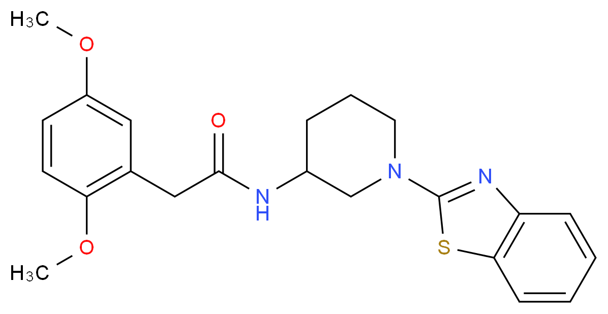 N-[1-(1,3-benzothiazol-2-yl)-3-piperidinyl]-2-(2,5-dimethoxyphenyl)acetamide_Molecular_structure_CAS_)