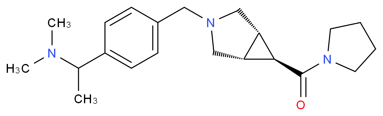 N,N-dimethyl-1-(4-{[(1R*,5S*,6r)-6-(pyrrolidin-1-ylcarbonyl)-3-azabicyclo[3.1.0]hex-3-yl]methyl}phenyl)ethanamine_Molecular_structure_CAS_)