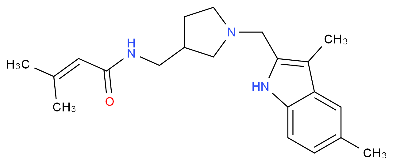 N-({1-[(3,5-dimethyl-1H-indol-2-yl)methyl]pyrrolidin-3-yl}methyl)-3-methylbut-2-enamide_Molecular_structure_CAS_)
