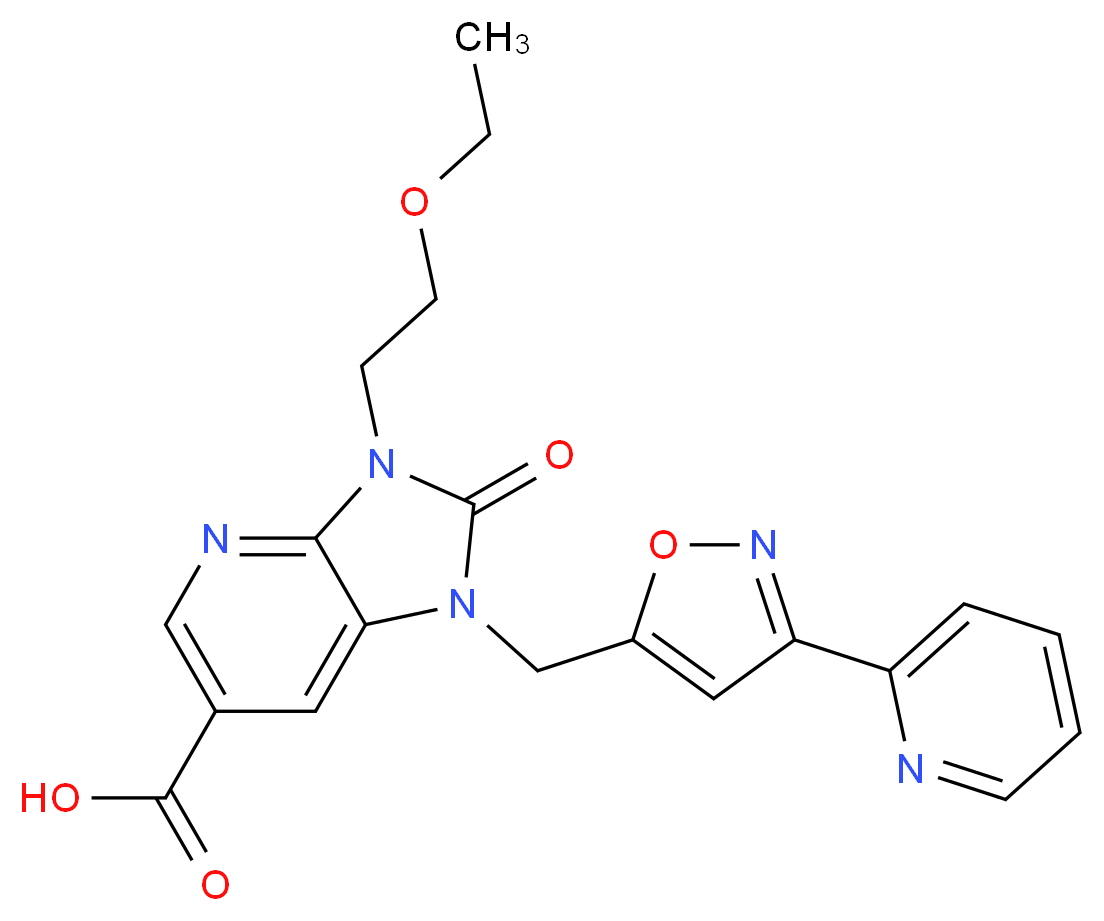 3-(2-ethoxyethyl)-2-oxo-1-[(3-pyridin-2-ylisoxazol-5-yl)methyl]-2,3-dihydro-1H-imidazo[4,5-b]pyridine-6-carboxylic acid_Molecular_structure_CAS_)