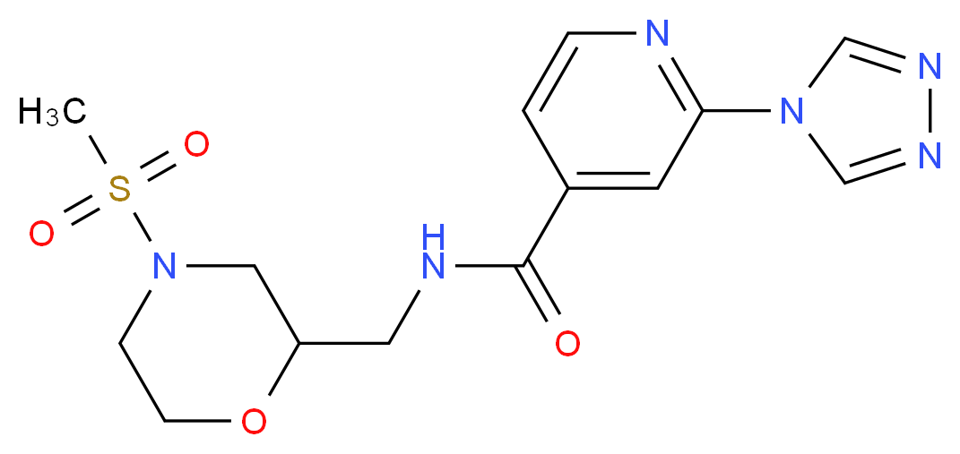 N-{[4-(methylsulfonyl)morpholin-2-yl]methyl}-2-(4H-1,2,4-triazol-4-yl)isonicotinamide_Molecular_structure_CAS_)