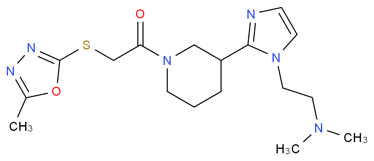 N,N-dimethyl-2-[2-(1-{[(5-methyl-1,3,4-oxadiazol-2-yl)thio]acetyl}piperidin-3-yl)-1H-imidazol-1-yl]ethanamine_Molecular_structure_CAS_)