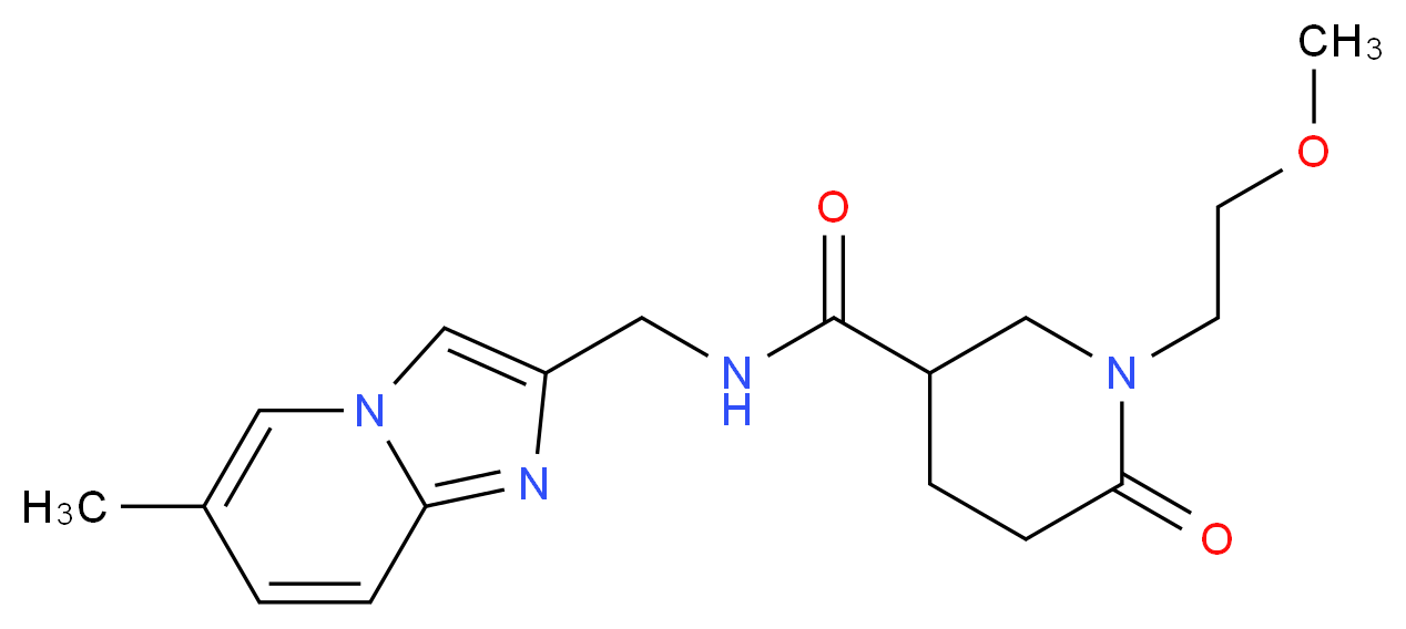 1-(2-methoxyethyl)-N-[(6-methylimidazo[1,2-a]pyridin-2-yl)methyl]-6-oxo-3-piperidinecarboxamide_Molecular_structure_CAS_)