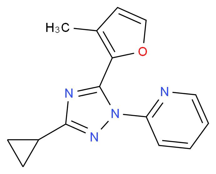 2-[3-cyclopropyl-5-(3-methyl-2-furyl)-1H-1,2,4-triazol-1-yl]pyridine_Molecular_structure_CAS_)
