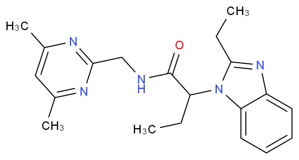N-[(4,6-dimethyl-2-pyrimidinyl)methyl]-2-(2-ethyl-1H-benzimidazol-1-yl)butanamide_Molecular_structure_CAS_)