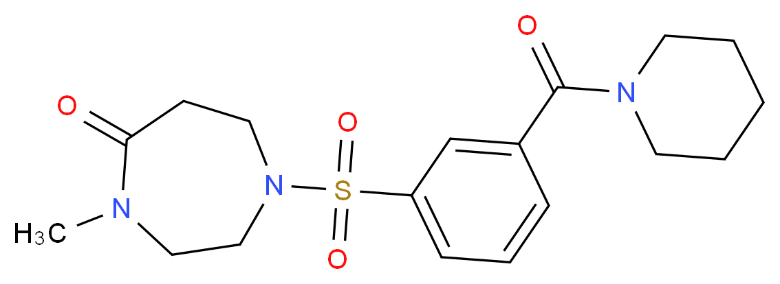 4-methyl-1-{[3-(piperidin-1-ylcarbonyl)phenyl]sulfonyl}-1,4-diazepan-5-one_Molecular_structure_CAS_)