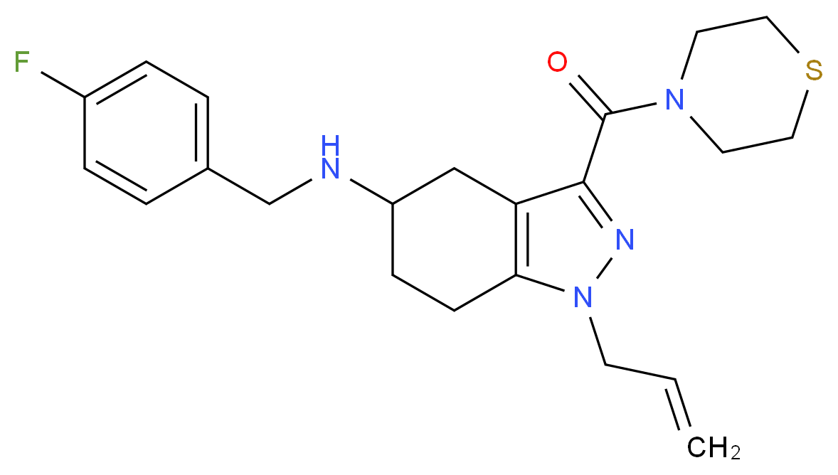 1-allyl-N-(4-fluorobenzyl)-3-(4-thiomorpholinylcarbonyl)-4,5,6,7-tetrahydro-1H-indazol-5-amine_Molecular_structure_CAS_)