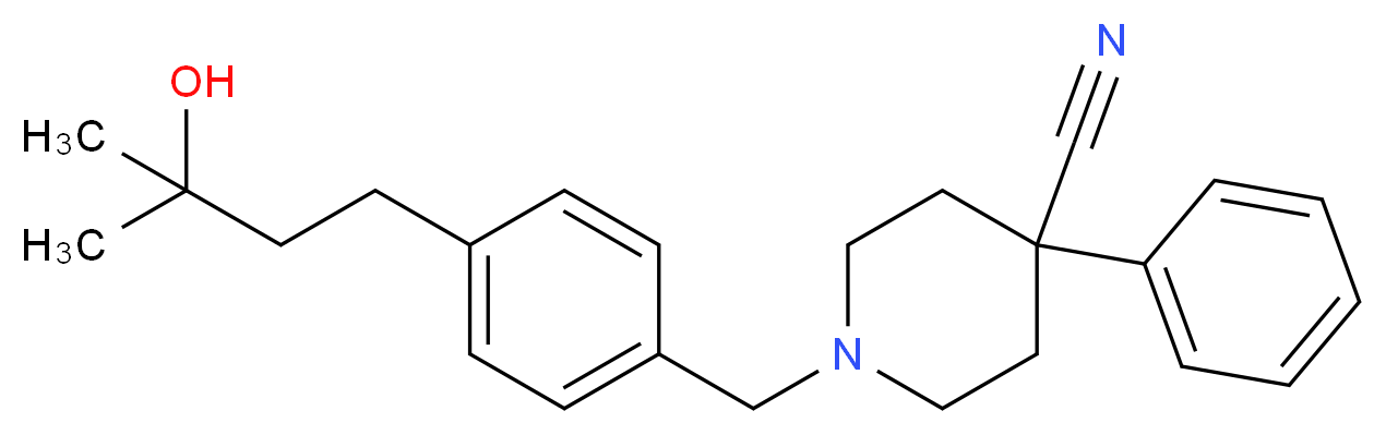 1-[4-(3-hydroxy-3-methylbutyl)benzyl]-4-phenyl-4-piperidinecarbonitrile_Molecular_structure_CAS_)