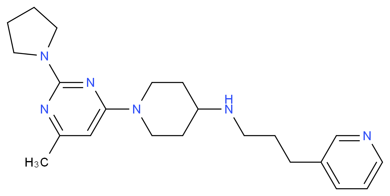 1-(6-methyl-2-pyrrolidin-1-ylpyrimidin-4-yl)-N-(3-pyridin-3-ylpropyl)piperidin-4-amine_Molecular_structure_CAS_)