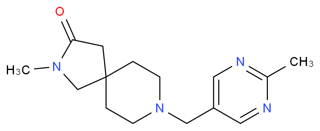 2-methyl-8-[(2-methyl-5-pyrimidinyl)methyl]-2,8-diazaspiro[4.5]decan-3-one_Molecular_structure_CAS_)