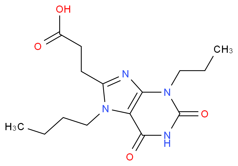 3-(7-butyl-2,6-dioxo-3-propyl-2,3,6,7-tetrahydro-1H-purin-8-yl)propanoic acid_Molecular_structure_CAS_)
