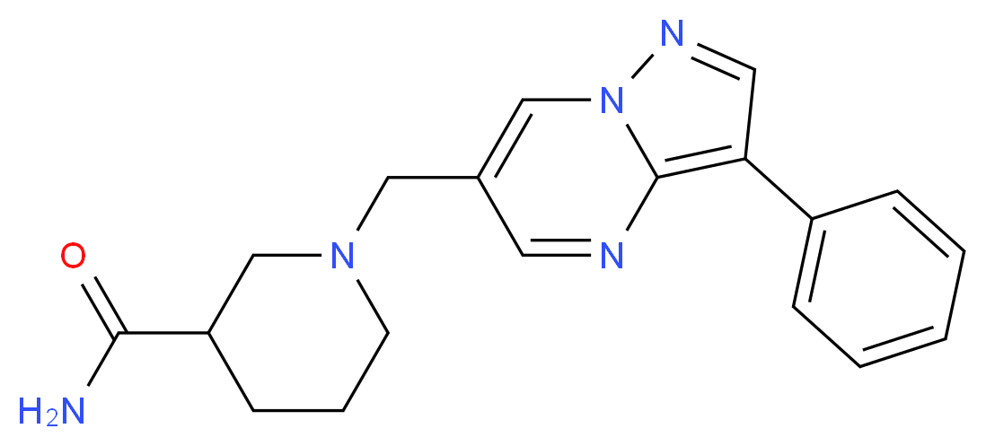 1-[(3-phenylpyrazolo[1,5-a]pyrimidin-6-yl)methyl]piperidine-3-carboxamide_Molecular_structure_CAS_)