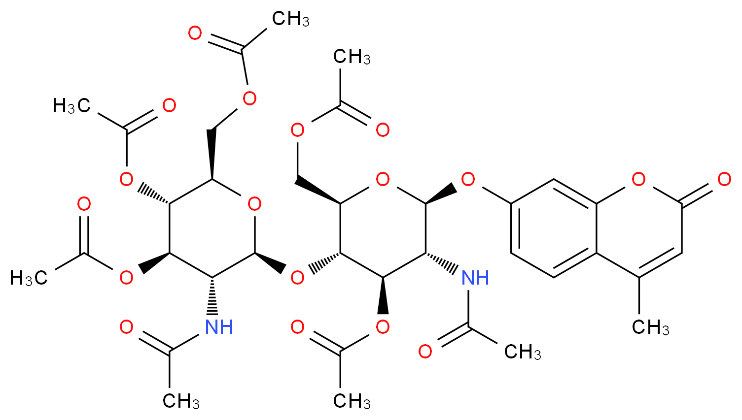 4-Methylumbelliferyl Di-N-Acetyl-β-D-chitobiose Peracetate_Molecular_structure_CAS_122147-95-9)