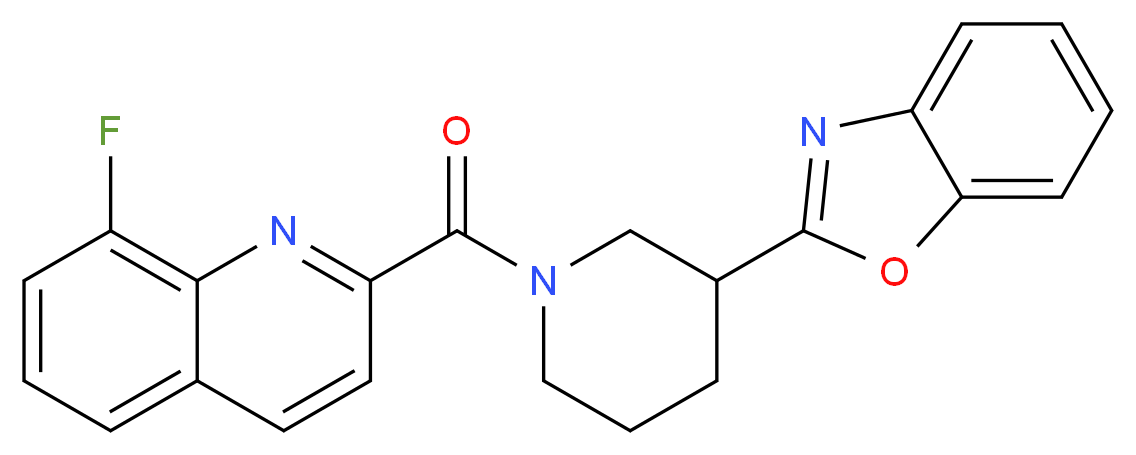 2-{[3-(1,3-benzoxazol-2-yl)-1-piperidinyl]carbonyl}-8-fluoroquinoline_Molecular_structure_CAS_)