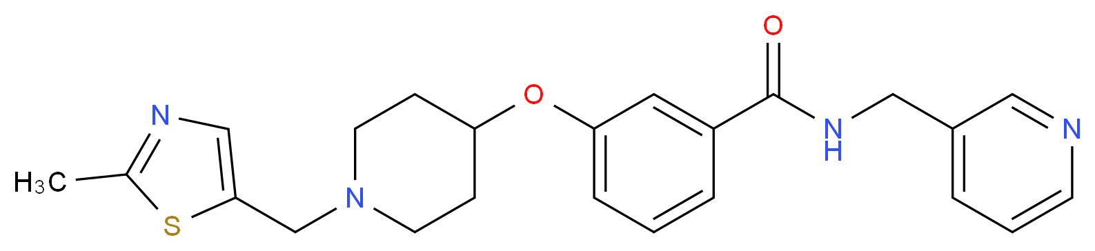 3-({1-[(2-methyl-1,3-thiazol-5-yl)methyl]-4-piperidinyl}oxy)-N-(3-pyridinylmethyl)benzamide_Molecular_structure_CAS_)