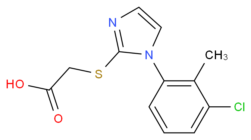 {[1-(3-chloro-2-methylphenyl)-1H-imidazol-2-yl]thio}acetic acid_Molecular_structure_CAS_)