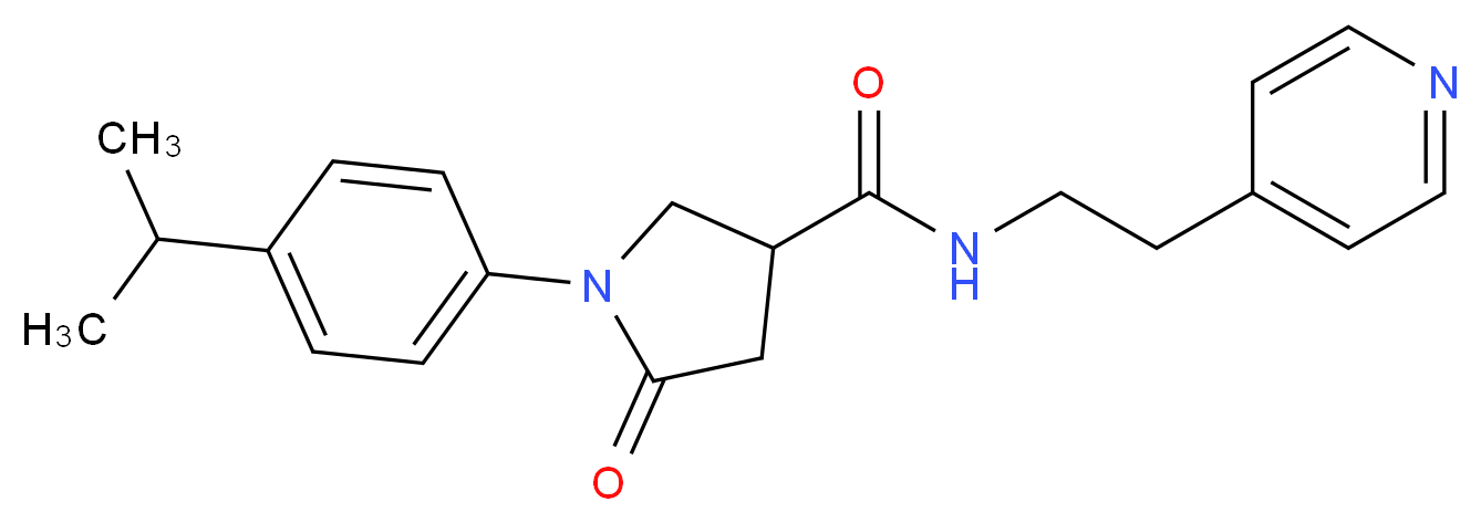 1-(4-isopropylphenyl)-5-oxo-N-[2-(4-pyridinyl)ethyl]-3-pyrrolidinecarboxamide_Molecular_structure_CAS_)