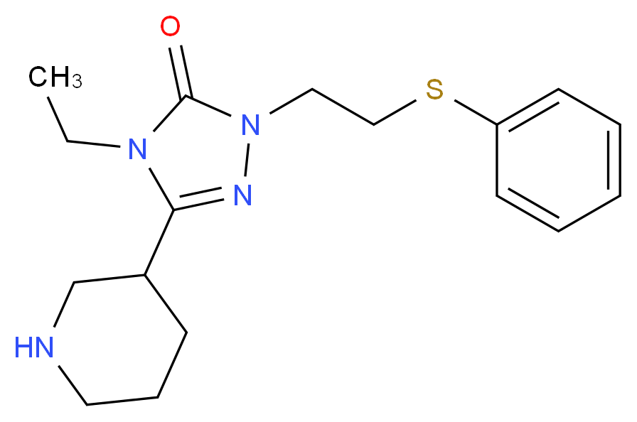 4-ethyl-2-[2-(phenylthio)ethyl]-5-piperidin-3-yl-2,4-dihydro-3H-1,2,4-triazol-3-one_Molecular_structure_CAS_)