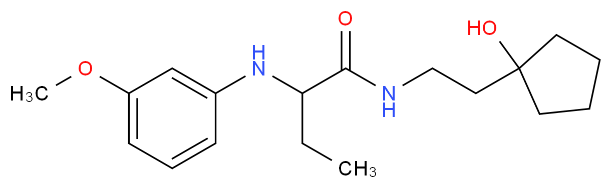 N-[2-(1-hydroxycyclopentyl)ethyl]-2-[(3-methoxyphenyl)amino]butanamide_Molecular_structure_CAS_)