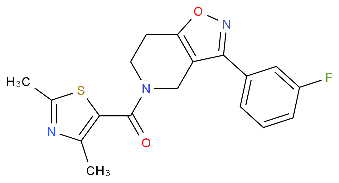 5-[(2,4-dimethyl-1,3-thiazol-5-yl)carbonyl]-3-(3-fluorophenyl)-4,5,6,7-tetrahydroisoxazolo[4,5-c]pyridine_Molecular_structure_CAS_)