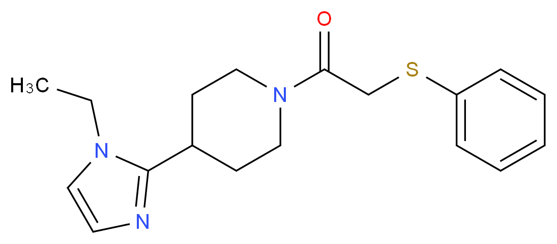 4-(1-ethyl-1H-imidazol-2-yl)-1-[(phenylthio)acetyl]piperidine_Molecular_structure_CAS_)