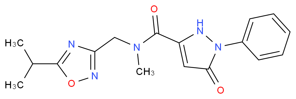 N-[(5-isopropyl-1,2,4-oxadiazol-3-yl)methyl]-N-methyl-5-oxo-1-phenyl-2,5-dihydro-1H-pyrazole-3-carboxamide_Molecular_structure_CAS_)