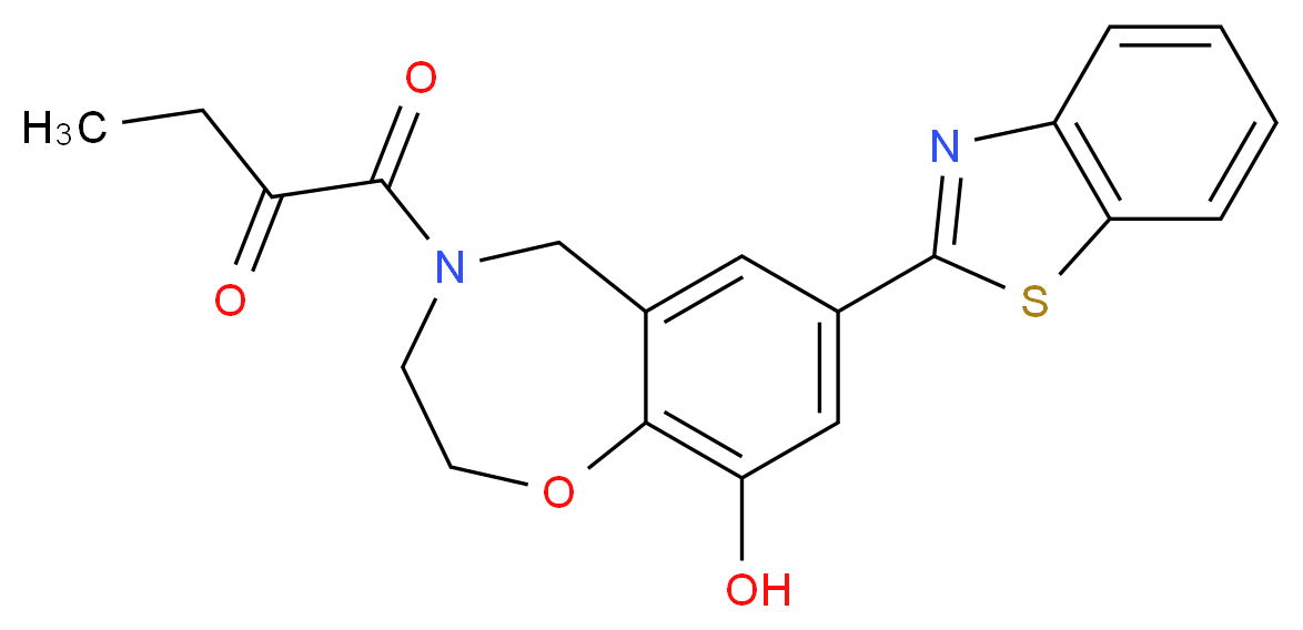 1-[7-(1,3-benzothiazol-2-yl)-9-hydroxy-2,3-dihydro-1,4-benzoxazepin-4(5H)-yl]-1-oxobutan-2-one_Molecular_structure_CAS_)