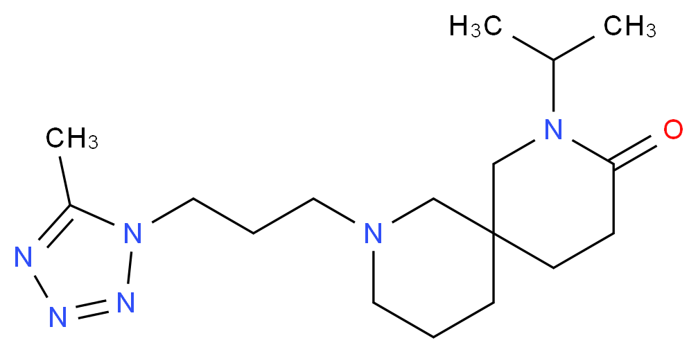 2-isopropyl-8-[3-(5-methyl-1H-tetrazol-1-yl)propyl]-2,8-diazaspiro[5.5]undecan-3-one_Molecular_structure_CAS_)