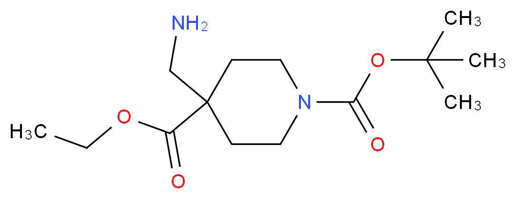 1-tert-Butyl 4-ethyl 4-(aminomethyl)piperidine-1,4-dicarboxylate_Molecular_structure_CAS_1016258-69-7)