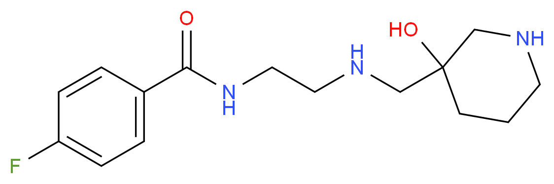 4-fluoro-N-(2-{[(3-hydroxypiperidin-3-yl)methyl]amino}ethyl)benzamide_Molecular_structure_CAS_)
