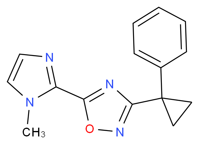 5-(1-methyl-1H-imidazol-2-yl)-3-(1-phenylcyclopropyl)-1,2,4-oxadiazole_Molecular_structure_CAS_)