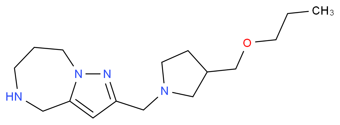 2-{[3-(propoxymethyl)-1-pyrrolidinyl]methyl}-5,6,7,8-tetrahydro-4H-pyrazolo[1,5-a][1,4]diazepine_Molecular_structure_CAS_)