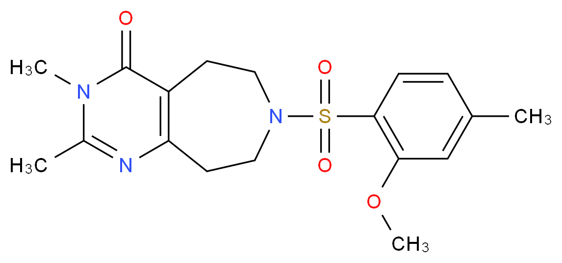 7-[(2-methoxy-4-methylphenyl)sulfonyl]-2,3-dimethyl-3,5,6,7,8,9-hexahydro-4H-pyrimido[4,5-d]azepin-4-one_Molecular_structure_CAS_)