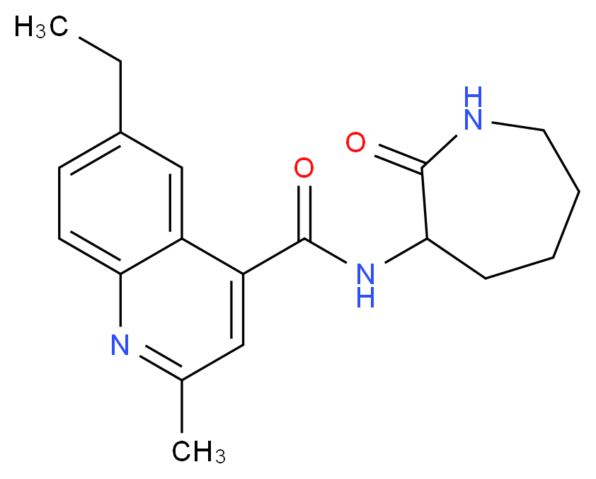 6-ethyl-2-methyl-N-(2-oxo-3-azepanyl)-4-quinolinecarboxamide_Molecular_structure_CAS_)