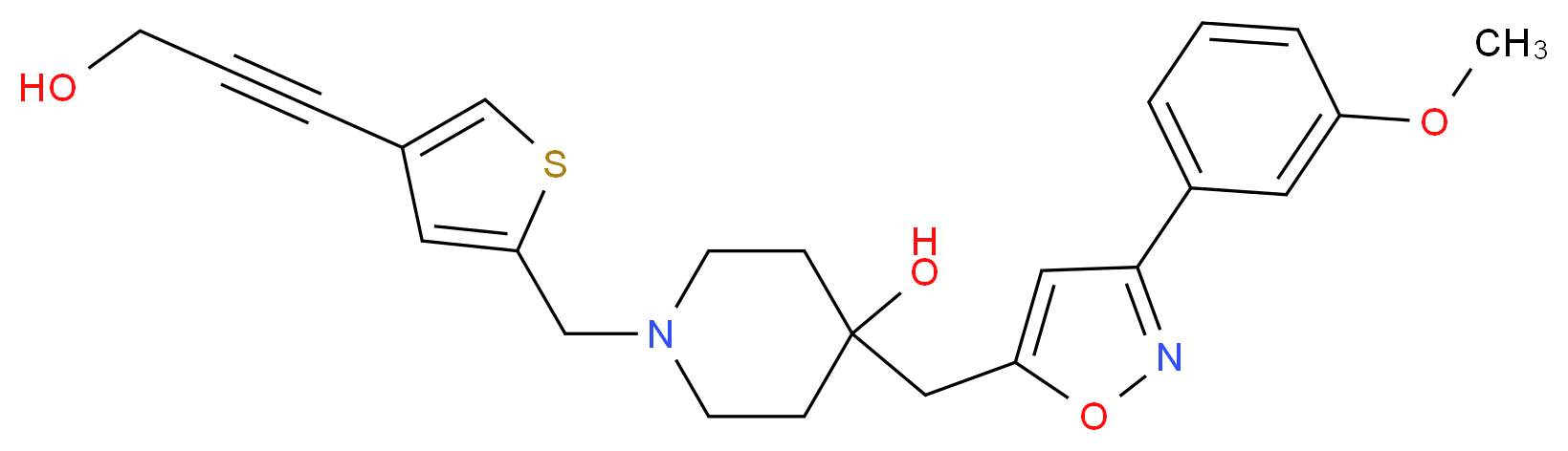 1-{[4-(3-hydroxy-1-propyn-1-yl)-2-thienyl]methyl}-4-{[3-(3-methoxyphenyl)-5-isoxazolyl]methyl}-4-piperidinol_Molecular_structure_CAS_)