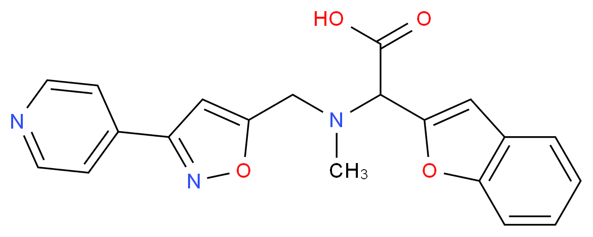 1-benzofuran-2-yl{methyl[(3-pyridin-4-ylisoxazol-5-yl)methyl]amino}acetic acid_Molecular_structure_CAS_)